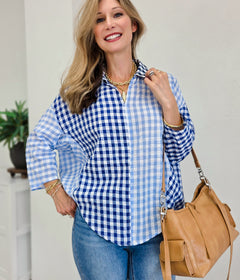 Gingham Girl Half Sleeve Blouse
