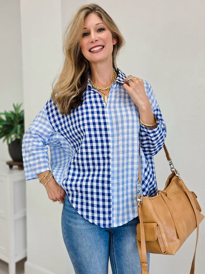 Gingham Girl Half Sleeve Blouse