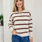 Stripped Center Seam Crew Neck Sweater