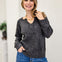 Slit Neck Sweater With Patch Work Detail