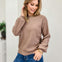 Vertically Textured Sweater Featuring Long Balloon Sleeves