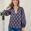 Scallop Trim Baroque Floral Top