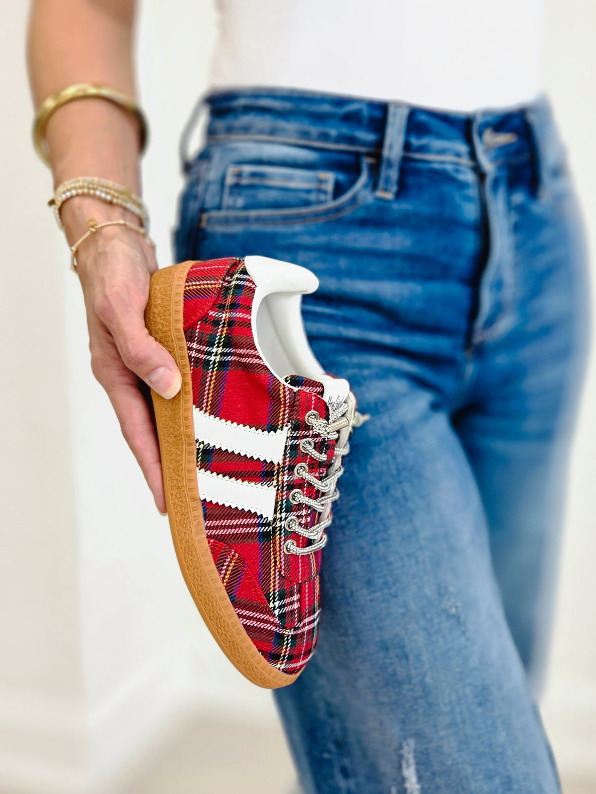 Corkys- Heads Up- Red Plaid- Tennis Shoe