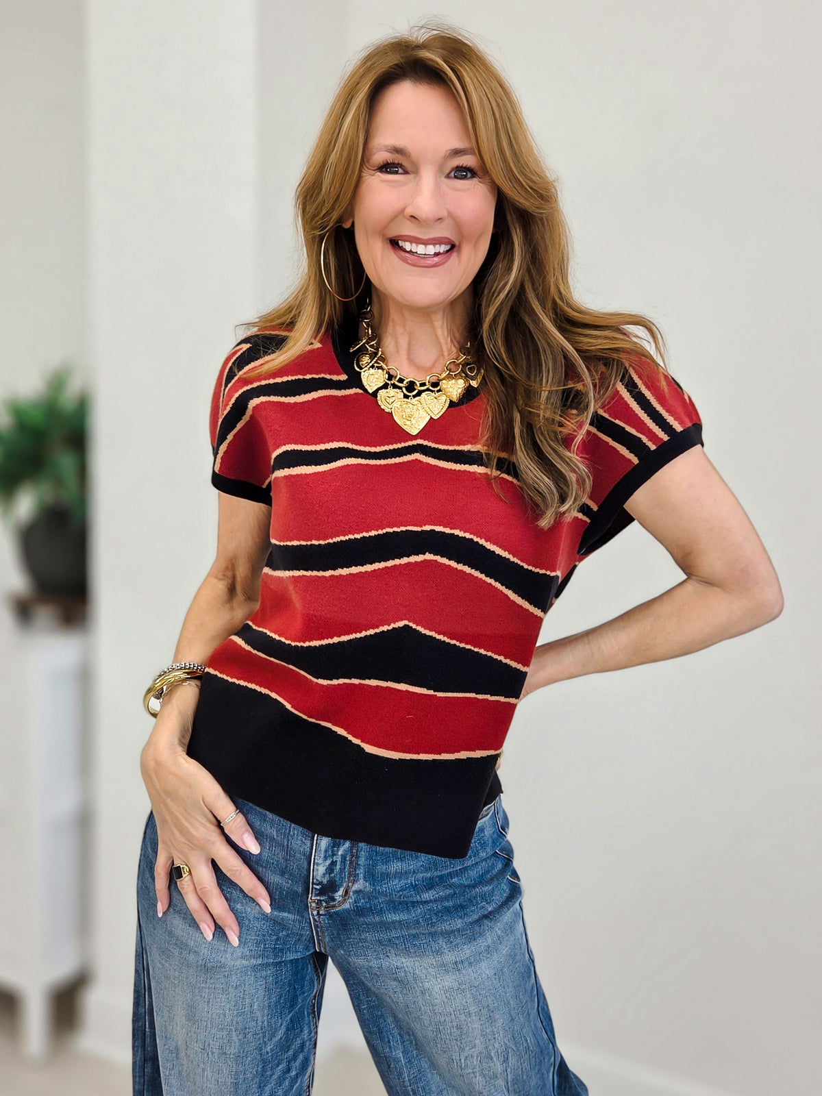 Zebra Pattern Sweater Top