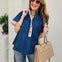 Short Sleeve Denim Top With Button Up Contrast Hem Detail