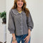 Ruffle Detail Tiny Check Button Down Top