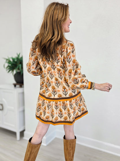 Tiered Floral Dress With Ruffle Detail