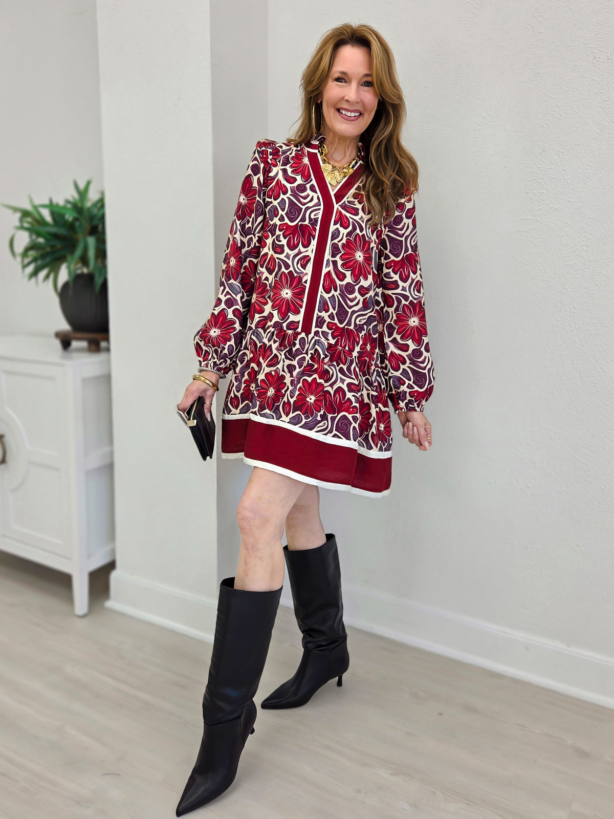Lovely Floral Dress With Ruffle Detail