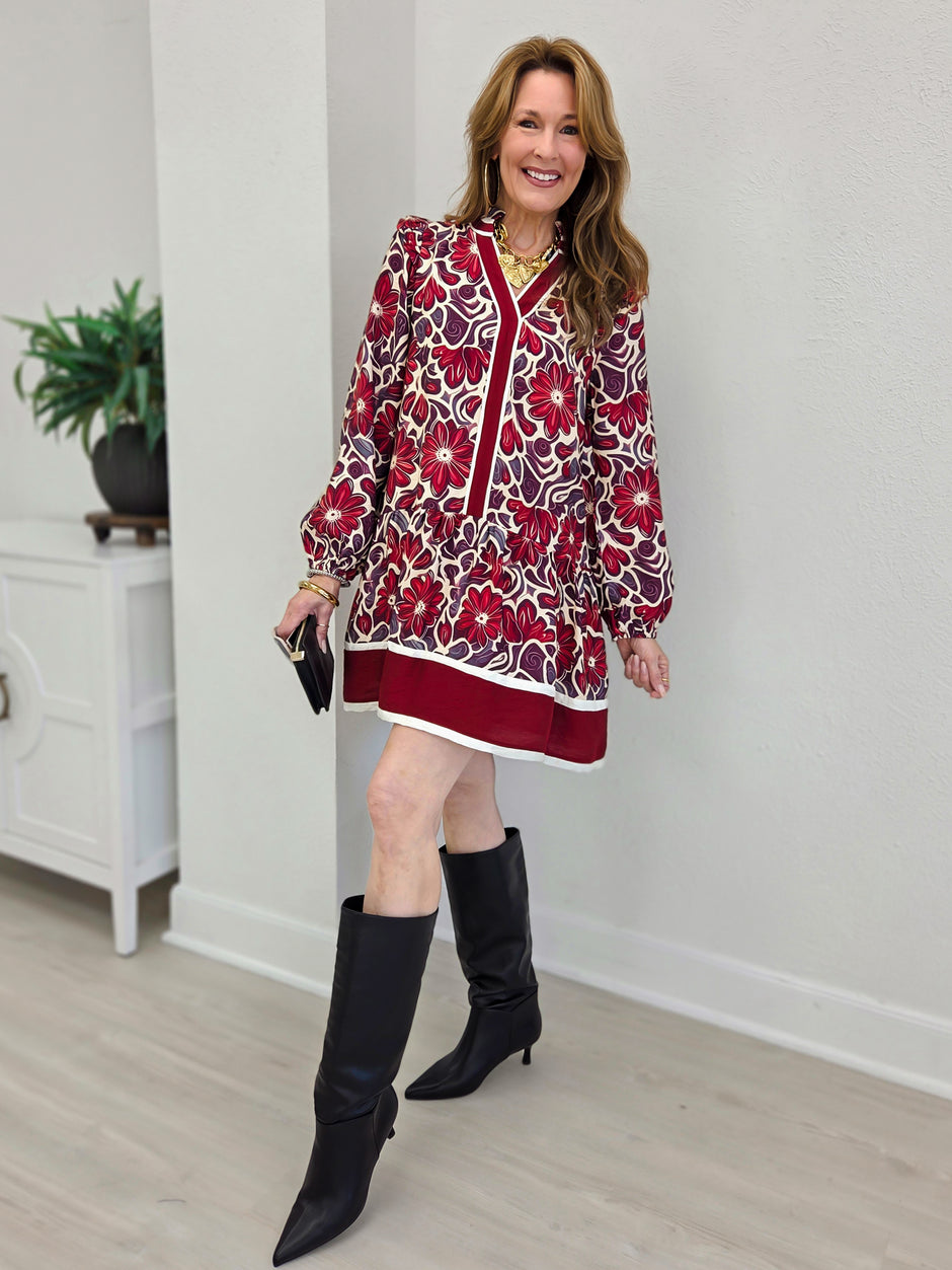 Lovely Floral Dress With Ruffle Detail