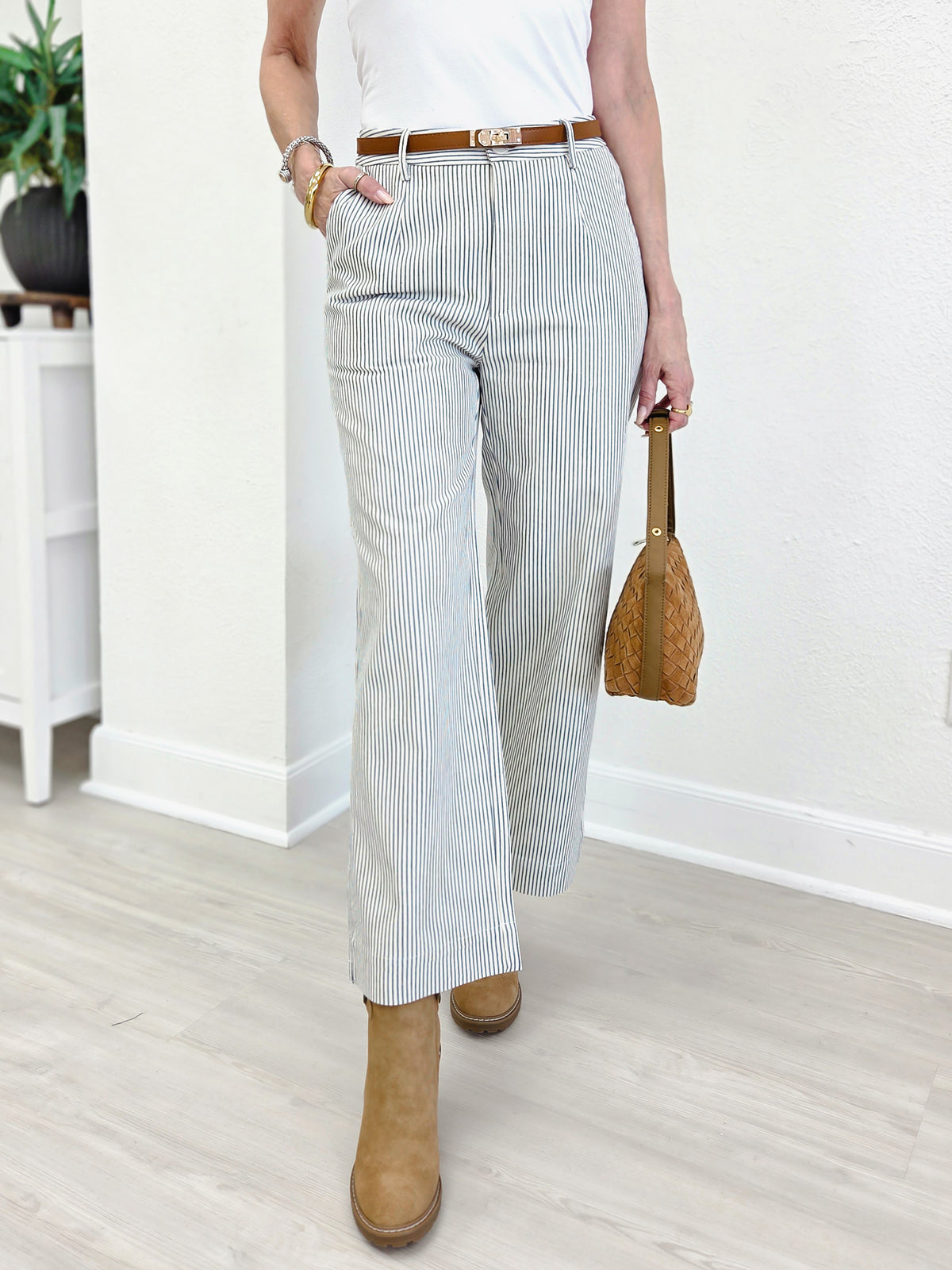 Pinstripe Casual Pants