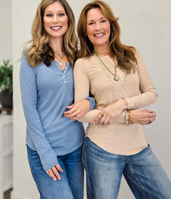 Soft Ribbed Long Sleeve Henley Top