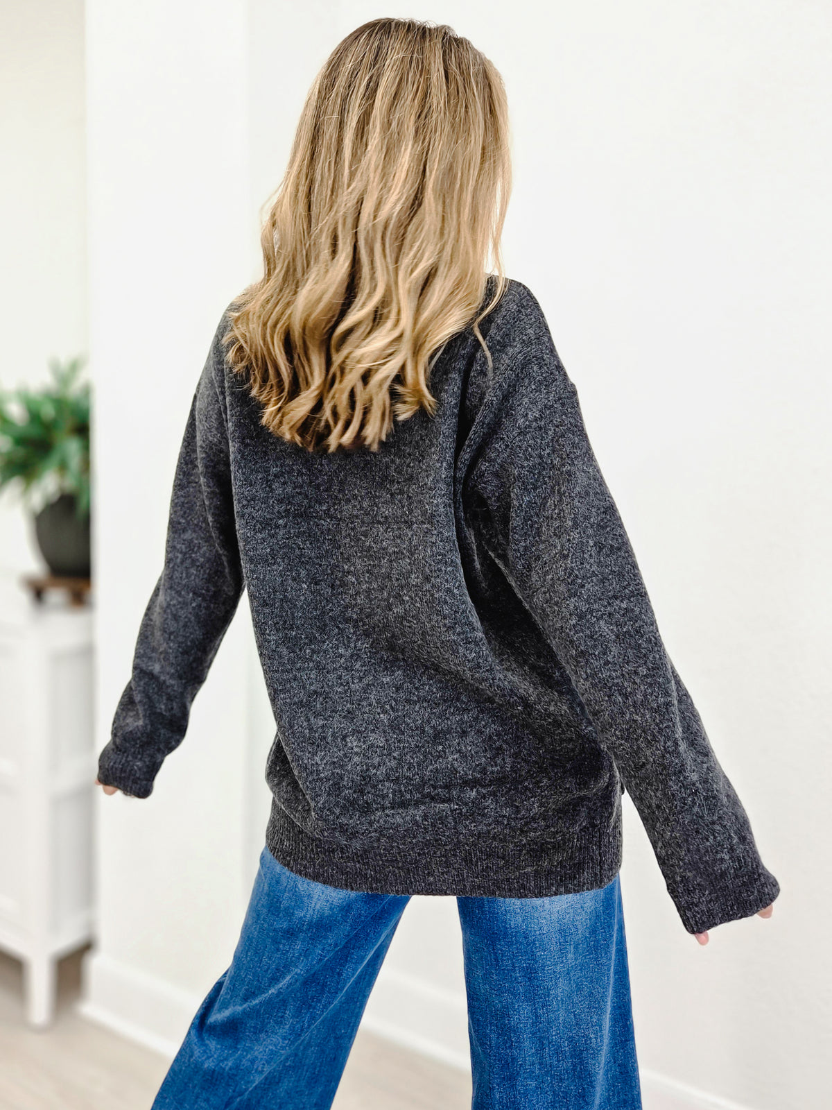 Oversized Button Down Cardigan with Pockets