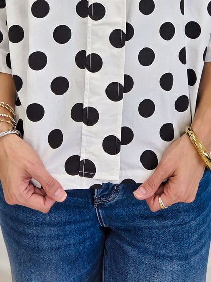 Simply Dotted Button Down Blouse