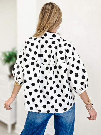 Simply Dotted Button Down Blouse