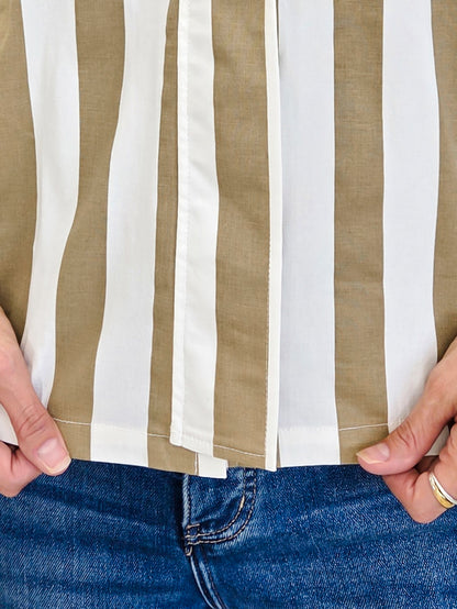 Simply Striped Button Down  Blouse