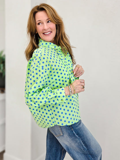 Dottie Darling Blouse With Neck Tie Detail