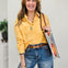 Lottie Solid Embroidered Scallop Trim Cotton Shirt