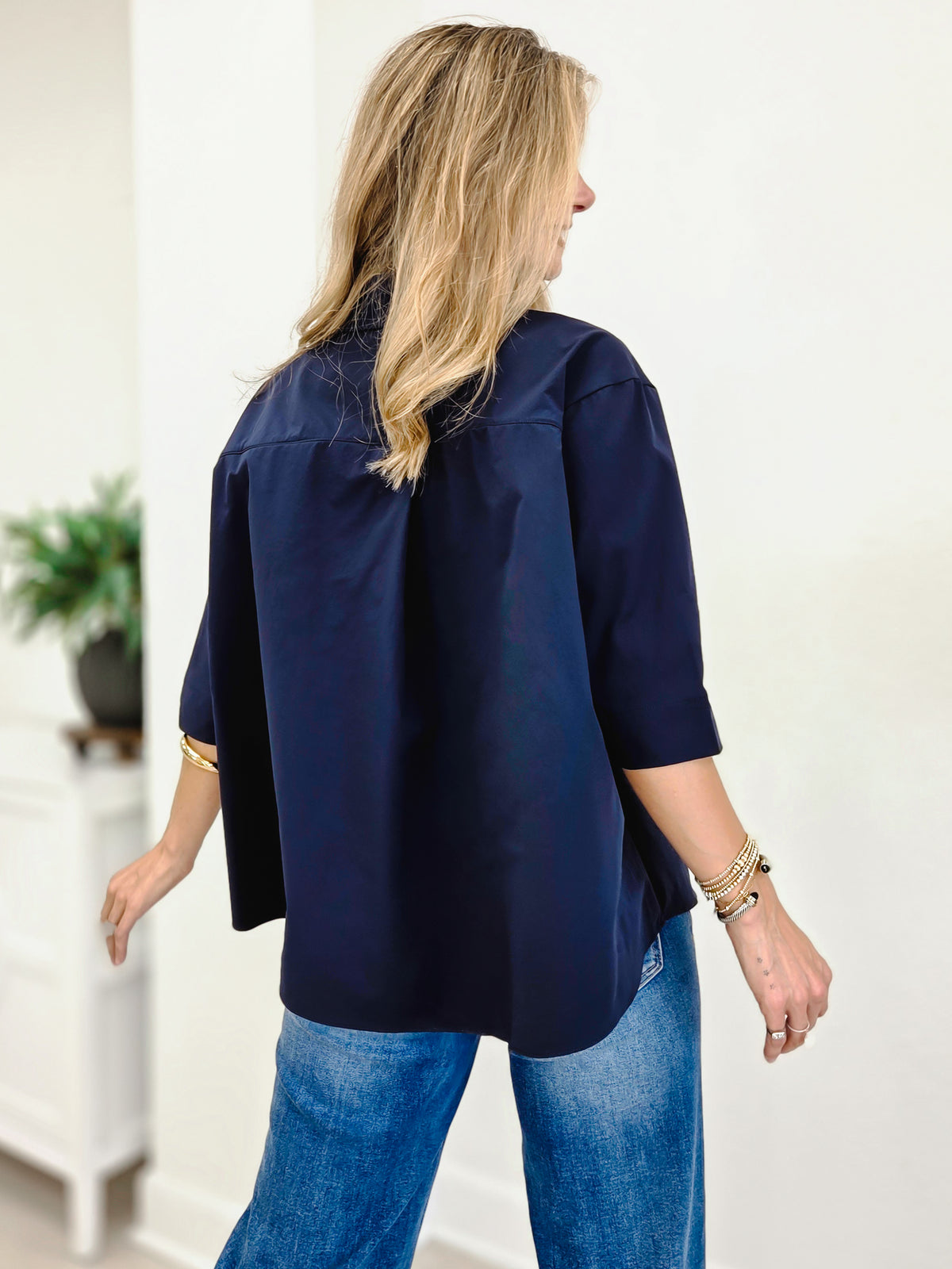 Kaia Modern Oversized Button Down Top