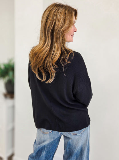 Brushed Rib Pocket Top