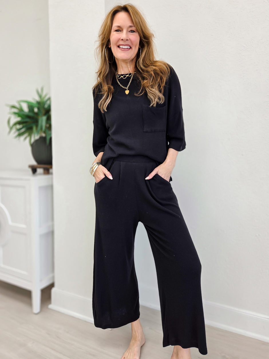 Casual All Day Brushed Rib Pants