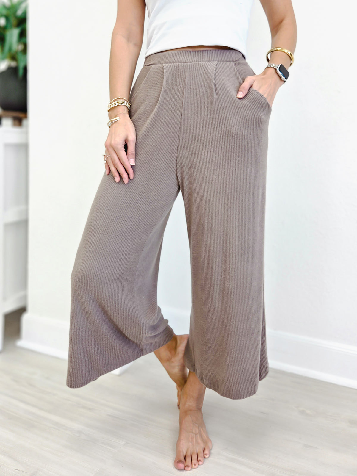 Casual All Day Brushed Rib Pants