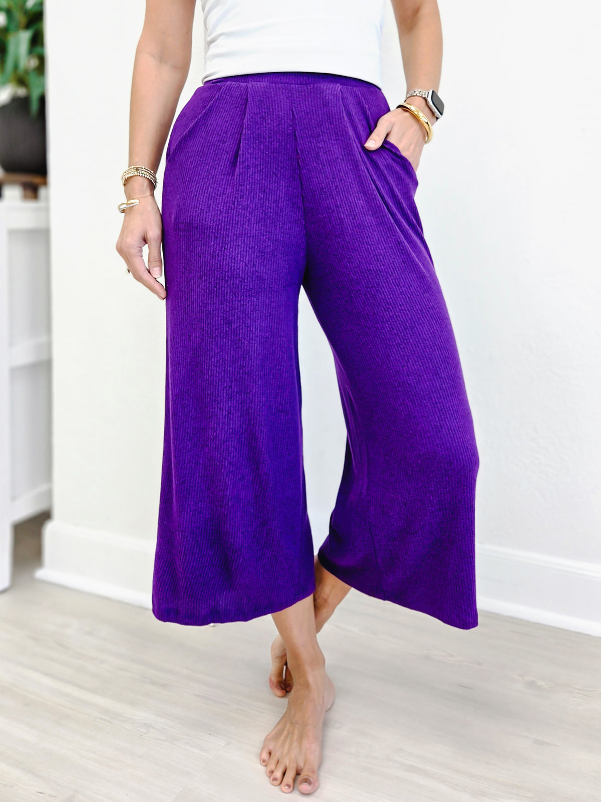 Casual All Day Brushed Rib Pants