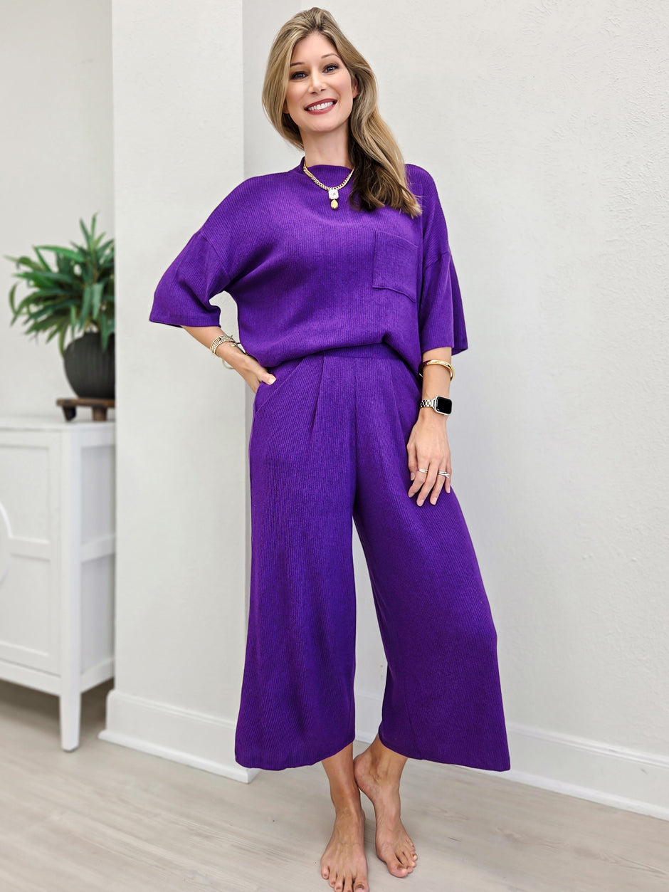 Casual All Day Brushed Rib Pants