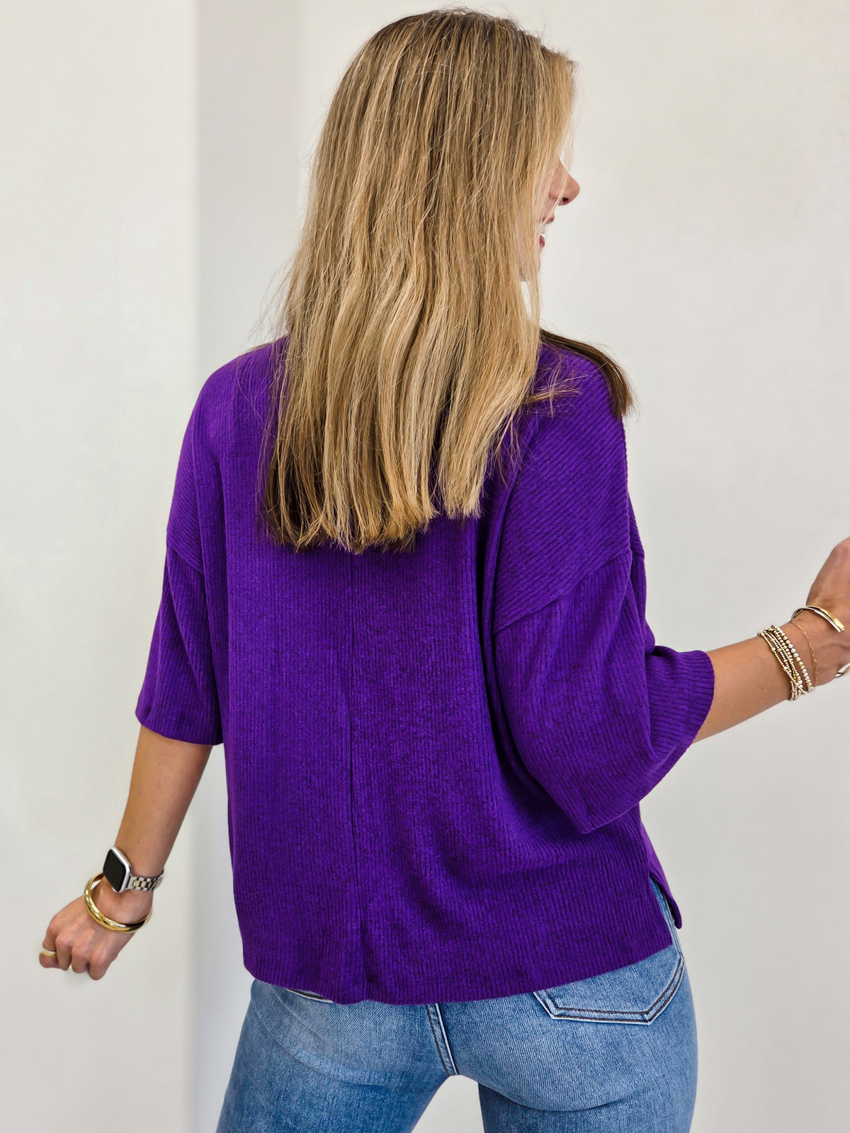 Brushed Rib Pocket Top
