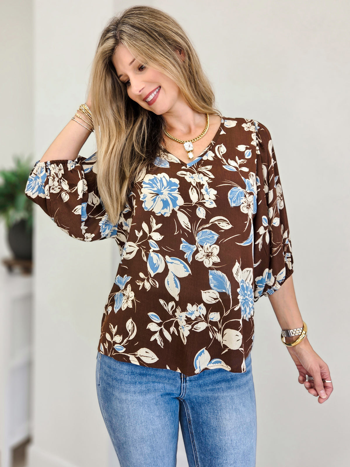 Blooming Belle V Neck Blouse