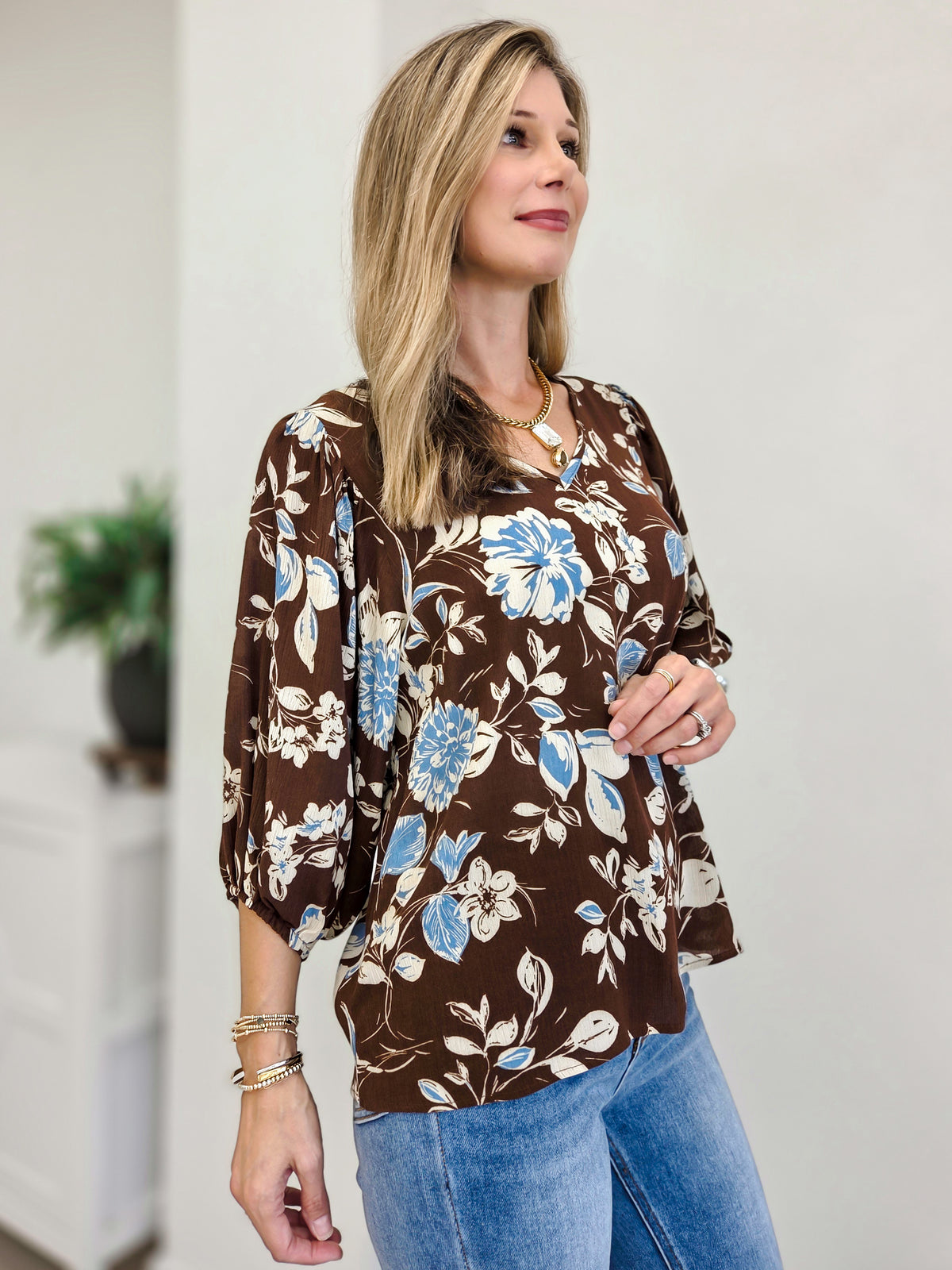 Blooming Belle V Neck Blouse