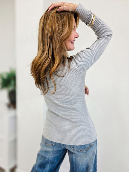 The Everyday Knit Down Henley Top