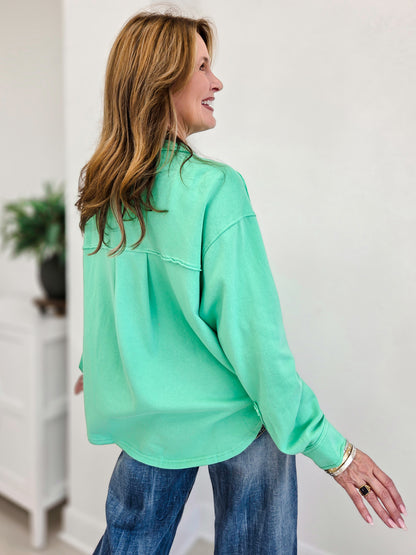 Casual Day Terry Button Down Shirts
