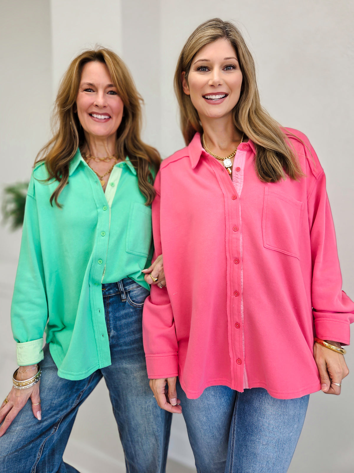 Casual Day Terry Button Down Shirts