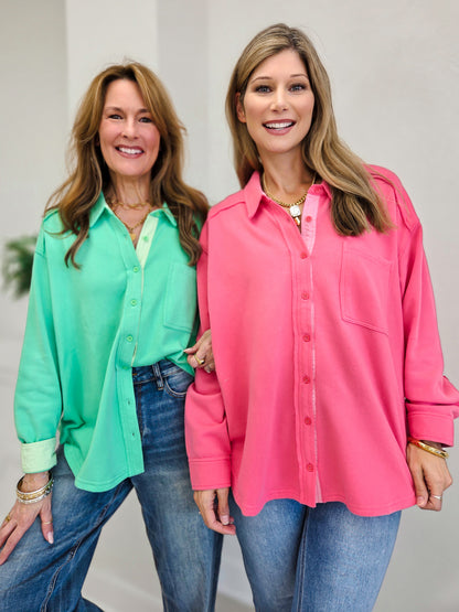 Casual Day Terry Button Down Shirts