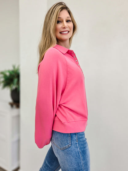 French Terry Snap Button Pull Over
