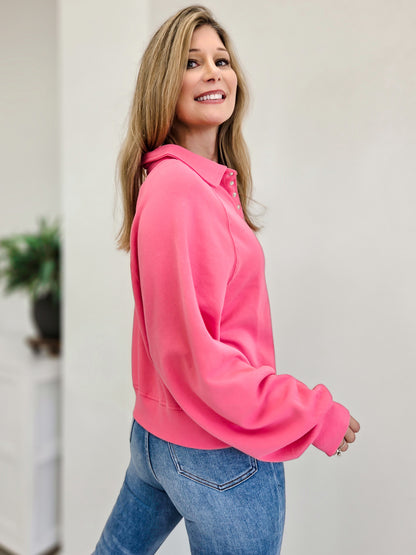 French Terry Snap Button Pull Over