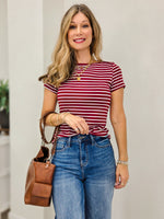 Maroon & White Stripe