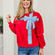 Polka Dot Bow Crew Neck Sweatshirt