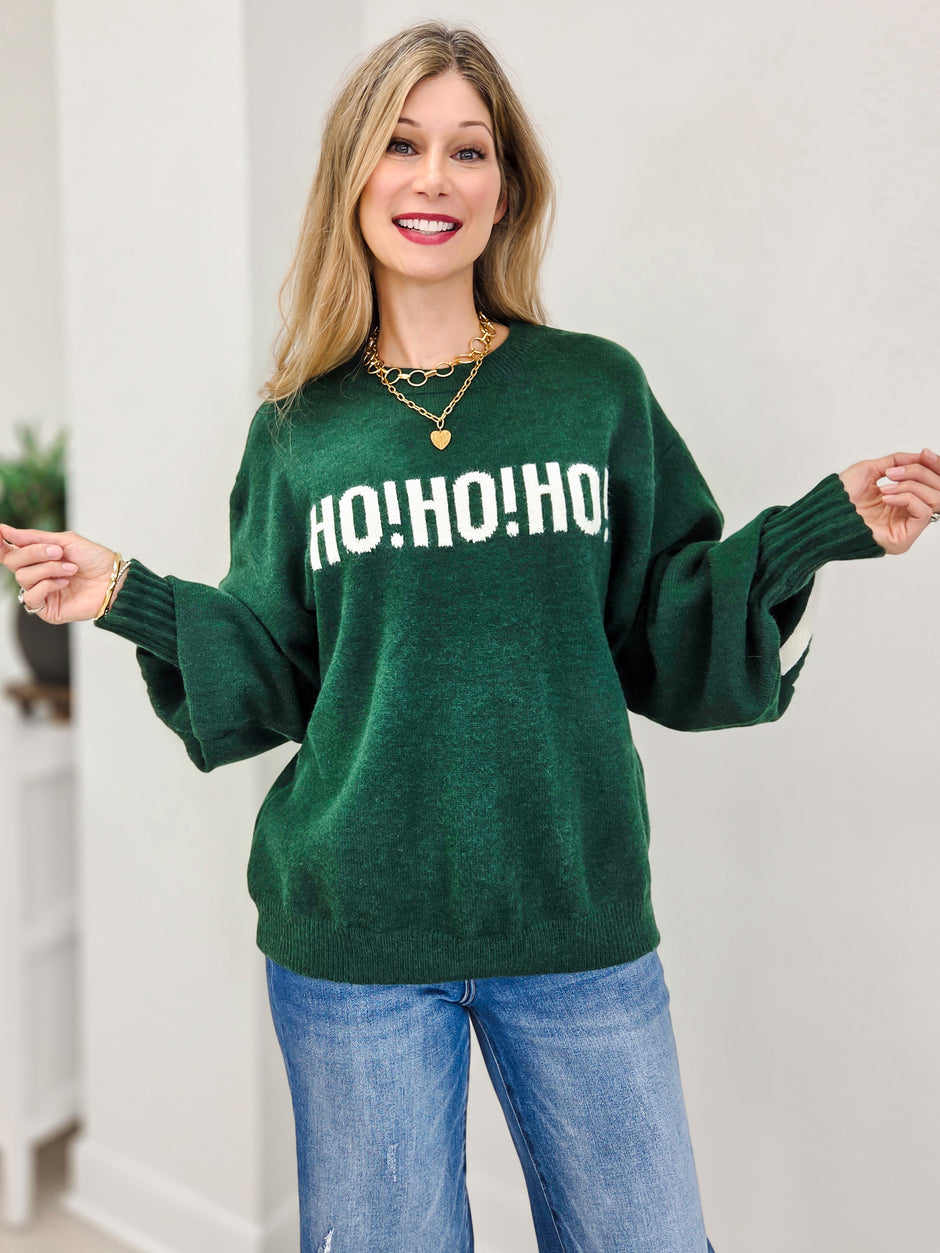 Oversize Christmas Sweater With Colored Lettering