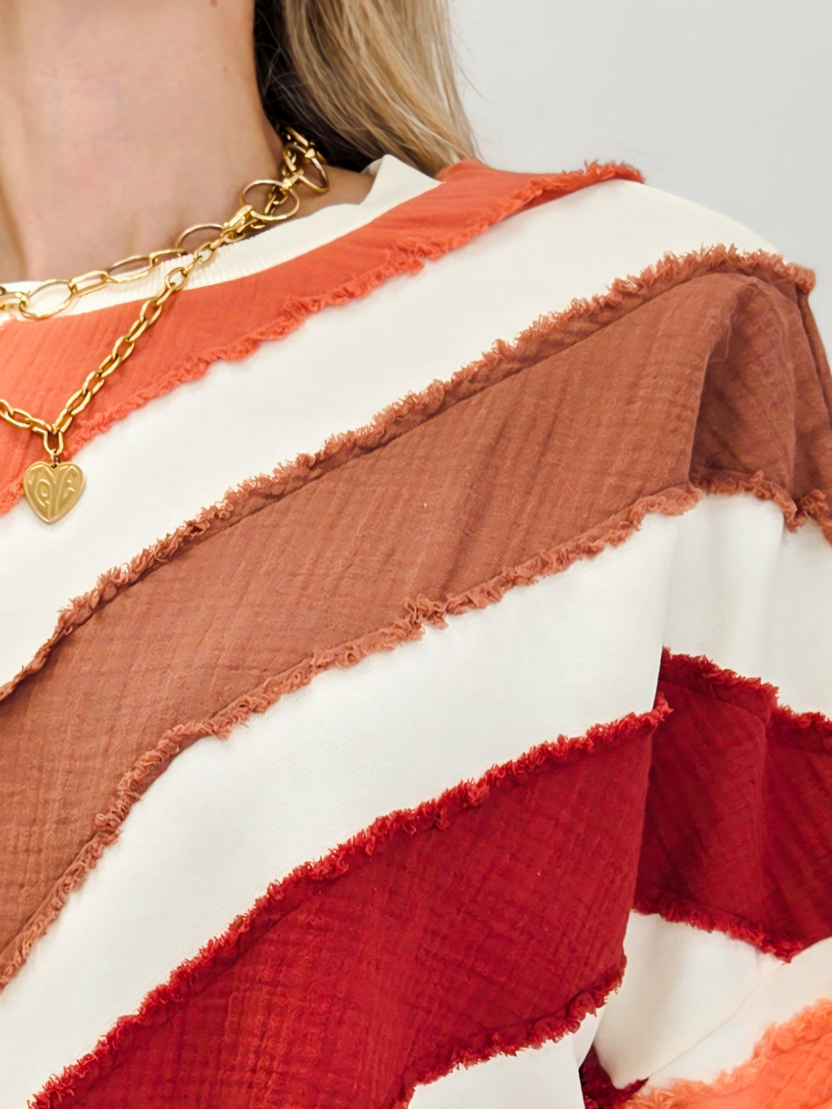 Color Block Textured Stripe Pullover Top