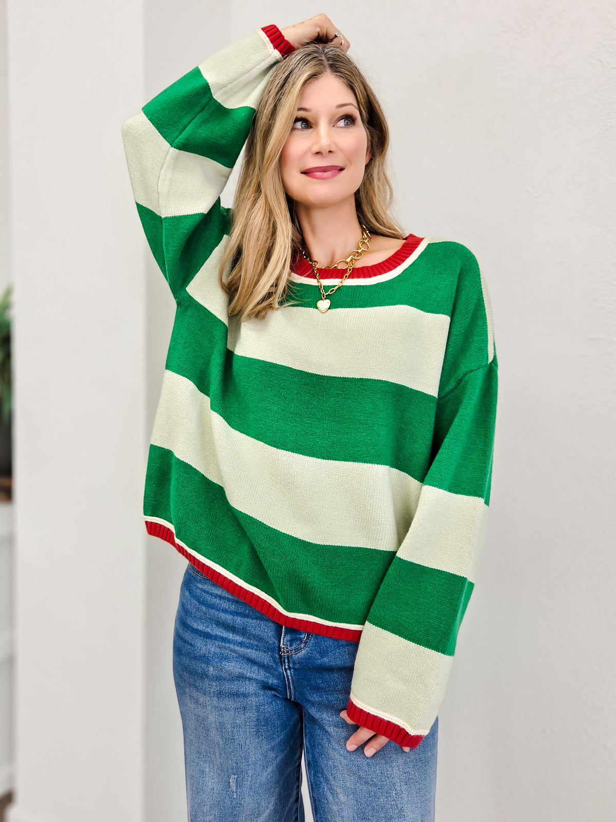 Cozy Christmas Stripe Sweater