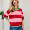 Casual Cozy Christmas Striped Sweater Top