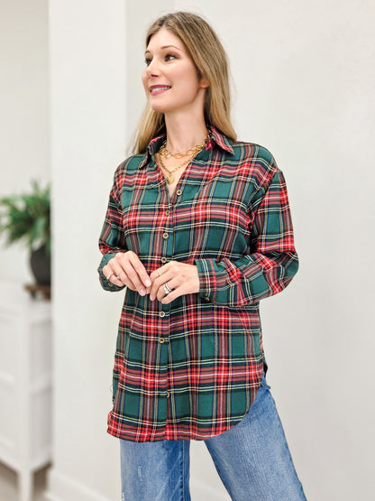 Holiday Plaid Button Down Shirt