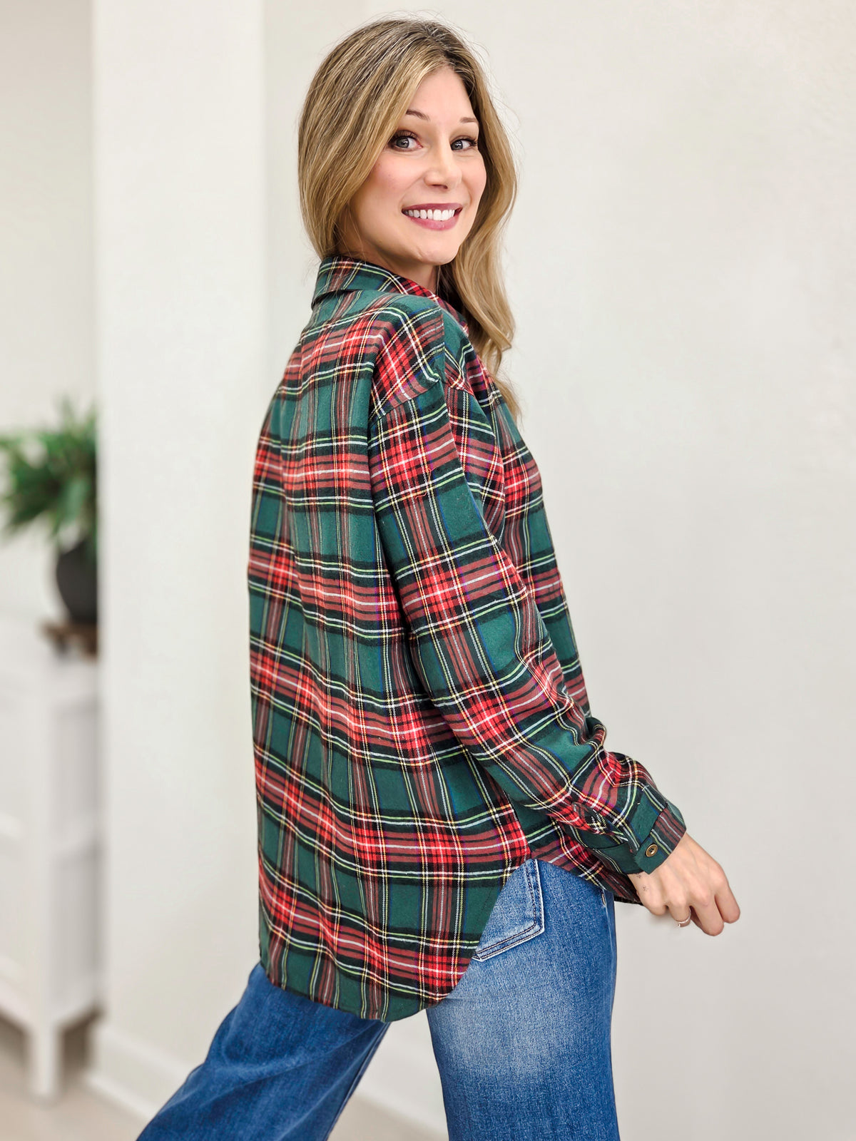 Holiday Plaid Button Down Shirt