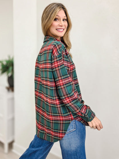 Holiday Plaid Button Down Shirt