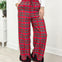 Lace Trimmed Wide Leg Flannel Pants