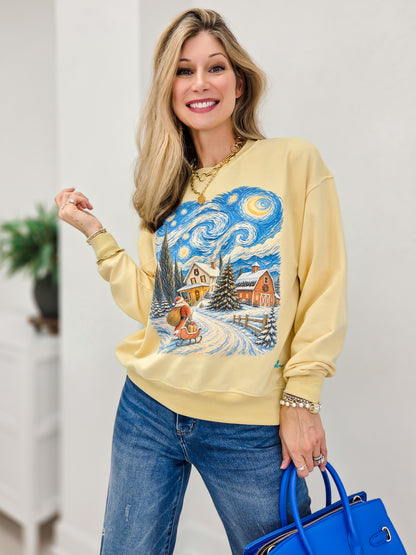 Starry Christmas Night Graphic Top