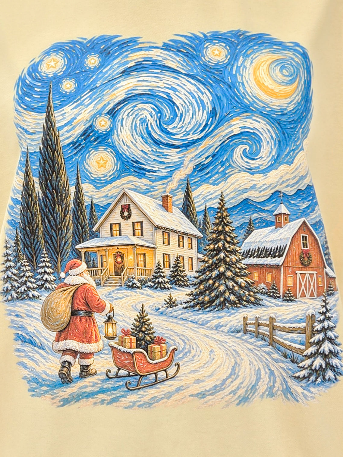 Starry Christmas Night Graphic Top