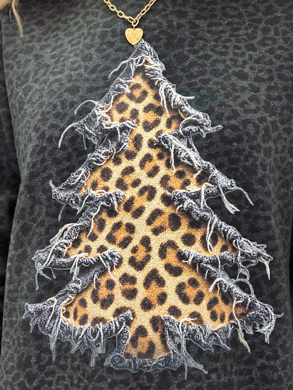 Leopard Inside Out Tree Sweatshirt
