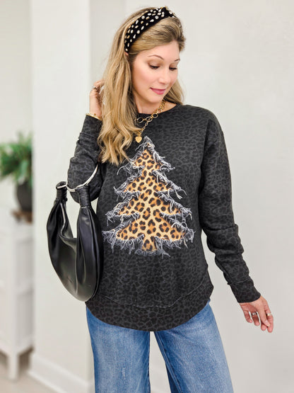 Leopard Inside Out Tree Sweatshirt